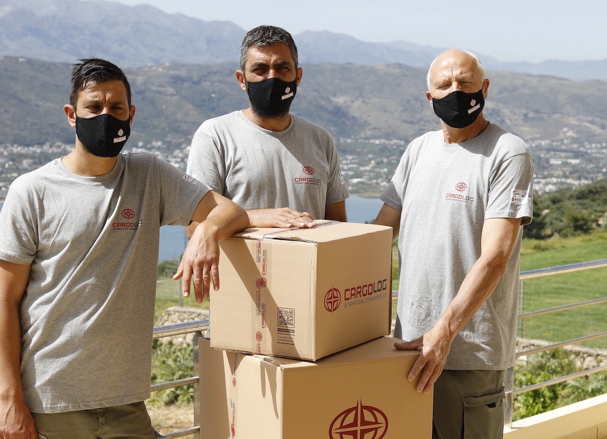 crew members wearing face masks